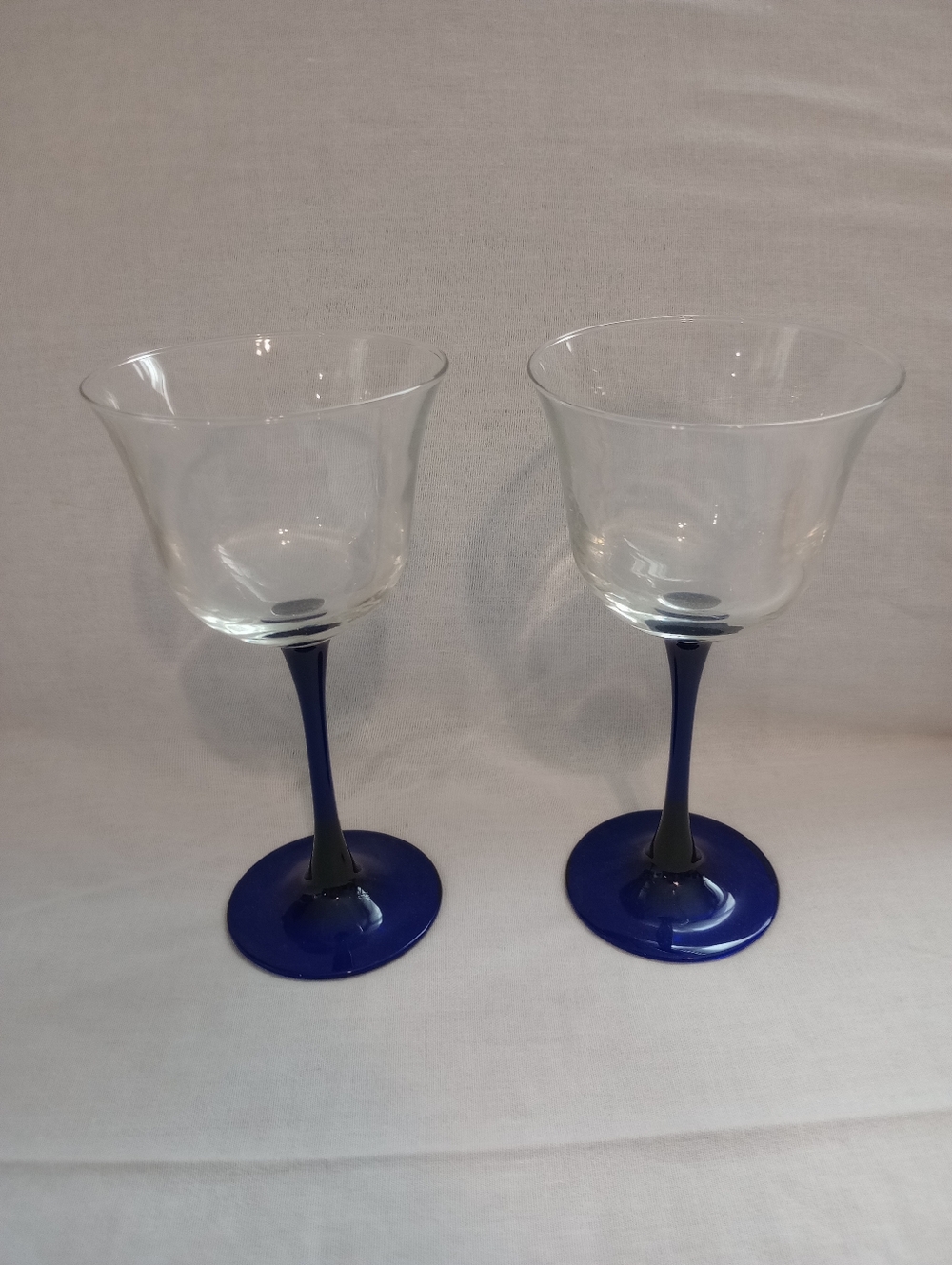 Vintage Cristal D'Arques -Durand Americana Blue Wine Glasses-Set Of 2